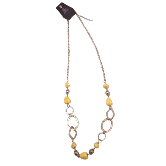 Paparazzi necklace NWT yellow and silver long - Picture 6 of 10